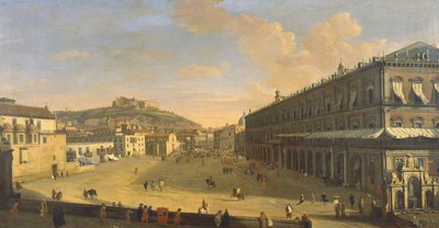 Veduta di una strada a Napoli da Gaspar van Wittel